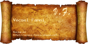 Vecsei Fanni névjegykártya