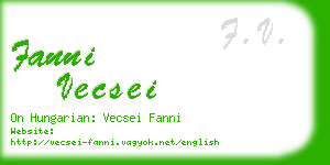 fanni vecsei business card